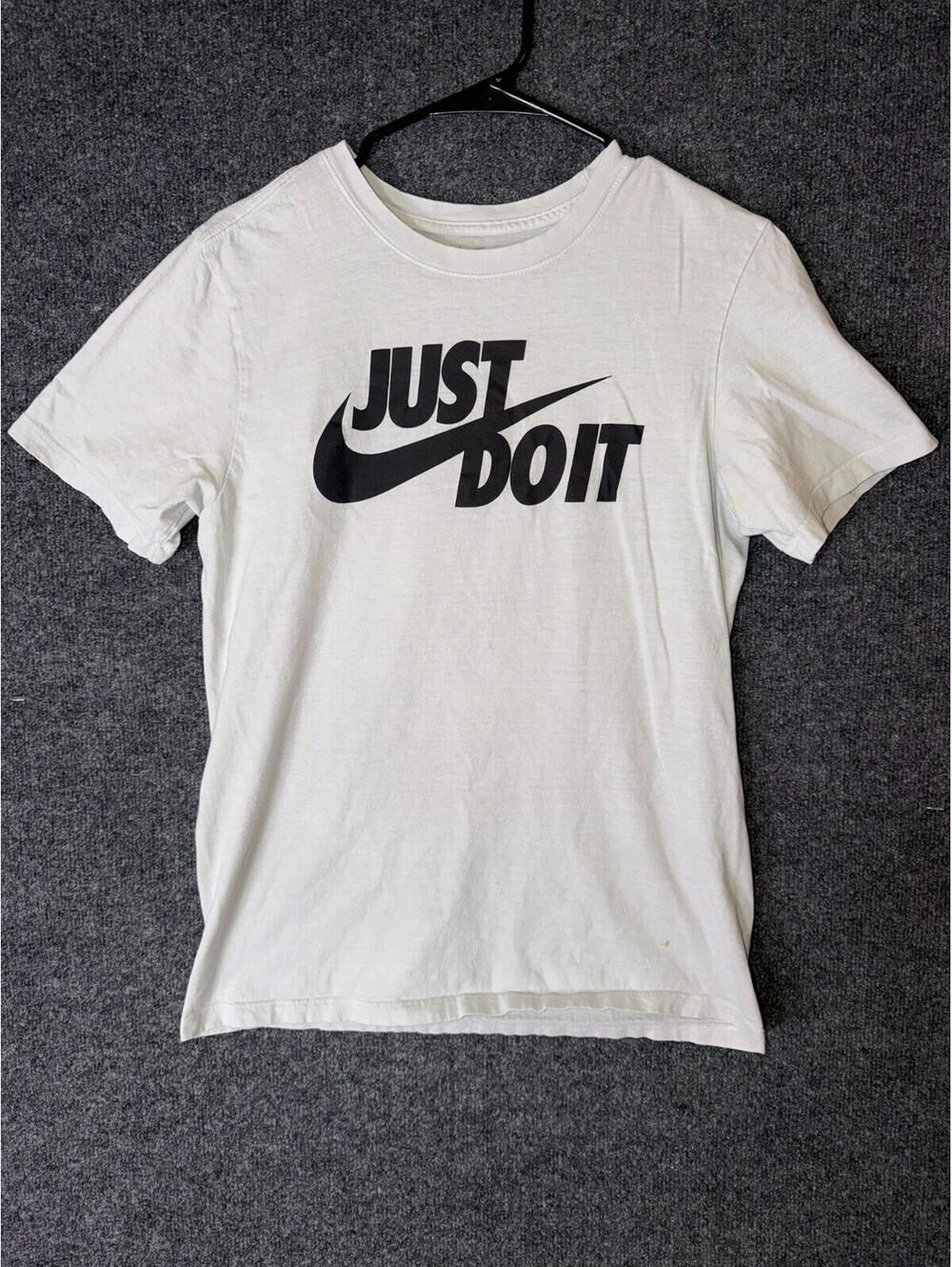 Nike Just Do It T Shirt Mens Small White Graphic Swoosh Tee Short Sleeve
